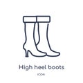 Linear high heel boots icon from Fashion outline collection. Thin line high heel boots icon isolated on white background. high