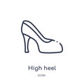 Linear high heel icon from Brazilia outline collection. Thin line high heel vector isolated on white background. high heel trendy