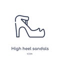 Linear high heel sandals icon from Fashion outline collection. Thin line high heel sandals icon isolated on white background. high
