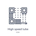 Linear high speed tube icon from Artificial intellegence and future technology outline collection. Thin line high speed tube