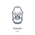 Linear hipster icon from Blogger and influencer outline collection. Thin line hipster vector isolated on white background. hipster