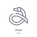 Linear hose icon from Agriculture farming and gardening outline collection. Thin line hose vector isolated on white background. Royalty Free Stock Photo