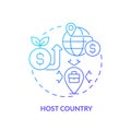 Linear host country icon FDI concept