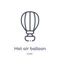 Linear hot air balloon icon from Brazilia outline collection. Thin line hot air balloon vector isolated on white background. hot