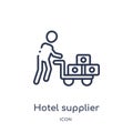Linear hotel supplier icon from Humans outline collection. Thin line hotel supplier icon isolated on white background. hotel