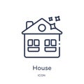 Linear house icon from Cleaning outline collection. Thin line house vector isolated on white background. house trendy illustration