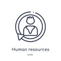 Linear human resources icon from Human resources outline collection. Thin line human resources icon isolated on white background.