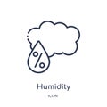 Linear humidity icon from Meteorology outline collection. Thin line humidity icon isolated on white background. humidity trendy