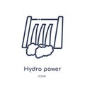 Linear hydro power generation icon from Industry outline collection. Thin line hydro power generation icon isolated on white