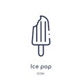 Linear ice pop icon from Bistro and restaurant outline collection. Thin line ice pop vector isolated on white background. ice pop Royalty Free Stock Photo