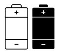 Linear icon. Battery for portable devices. Energy storage in energy efficient recyclable battery. Simple black and white vector on Royalty Free Stock Photo