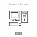 Linear icon in black and white