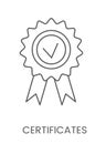 Linear icon certificates. Vector illustration for dental clinic Royalty Free Stock Photo