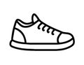 Linear icon classic low top sneakers with laces isolated. Casual trainers. Athletic shoe pictogram. Royalty Free Stock Photo