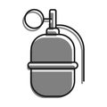 linear icon. Combat offensive defensive grenade with ring. Explosive objects, soldier weapon. Simple black and white vector