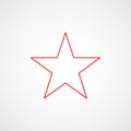 Linear icon of communism. Red star. Minimalist USSR emblem. Vector Royalty Free Stock Photo