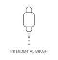 Linear icon interdental brush. Vector illustration for dental clinic