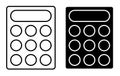 Linear icon. Learning tools. Calculation of finances and accurate accounting. Simple black and white vector