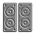 Linear icon. Musical speakers for playing music. Disco equipment. Simple black and white vector isolated on white background