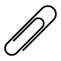 Linear icon. Paper clip for binding documents and paper sheets. Simple black and white vector isolated on white background Royalty Free Stock Photo