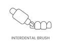 Linear icon removable prosthetics. Vector illustration for dental clinic Royalty Free Stock Photo