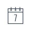 Linear icon of the Seventh day of the calendar.