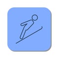 Linear icon of skier jumping from a springboard Royalty Free Stock Photo