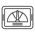 Linear icon of speedometer on digital device Royalty Free Stock Photo