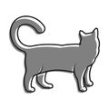 linear icon. Standing cat turned its head and waits his owner. Silhouette of domestic cat, pets. Simple black and white vector