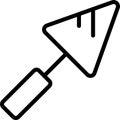 Linear icon of trowel, simple editable outline for web