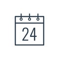 Linear icon of the Twenty-fourth day of the calendar. Royalty Free Stock Photo