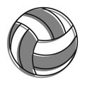 Linear icon. Volleyball ball for indoor, outdoor and beach volleyball. Sport equipment. Simple black and white vector isolated on Royalty Free Stock Photo