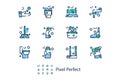 Linear icons on the theme of cleaning in a flat style