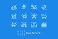 Linear icons on the theme of farming in Pixel Perfect 48x