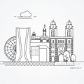 Linear illustration of Marseille, France.