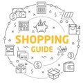 Linear illustration shopping guide