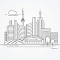 Linear illustration of Toronto, Canada. Flat one line style. Trendy vector illustration Royalty Free Stock Photo