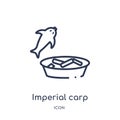 Linear imperial carp icon from Culture outline collection. Thin line imperial carp vector isolated on white background. imperial