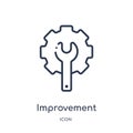 Linear improvement icon from Construction and tools outline collection. Thin line improvement icon isolated on white background.