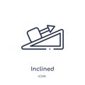 Linear inclined icon from Construction outline collection. Thin line inclined vector isolated on white background. inclined trendy