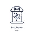 Linear incubator icon from Future technology outline collection. Thin line incubator icon isolated on white background. incubator