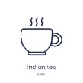 Linear indian tea icon from India outline collection. Thin line indian tea icon isolated on white background. indian tea trendy