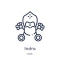 Linear indra icon from India outline collection. Thin line indra icon isolated on white background. indra trendy illustration