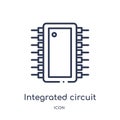 Linear integrated circuit icon from Electronics outline collection. Thin line integrated circuit icon isolated on white background