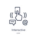 Linear interactive icon from Internet security and networking outline collection. Thin line interactive icon isolated on white