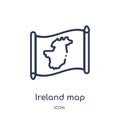 Linear ireland map icon from Countrymaps outline collection. Thin line ireland map vector isolated on white background. ireland