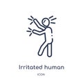 Linear irritated human icon from Feelings outline collection. Thin line irritated human vector isolated on white background.