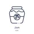 Linear jam icon from Autumn outline collection. Thin line jam vector isolated on white background. jam trendy illustration
