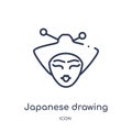 Linear japanese drawing icon from Art outline collection. Thin line japanese drawing icon isolated on white background. japanese