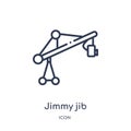 Linear jimmy jib icon from Cinema outline collection. Thin line jimmy jib icon isolated on white background. jimmy jib trendy